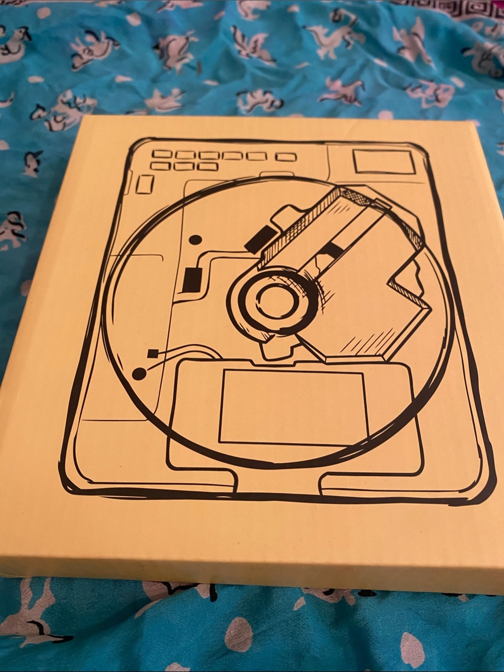 Moma Beige Vinyl CD 💿 player Box with Black Graphic